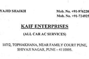 KAIF ENTERPRISES (All CAR A/C SERVICES) (MR. YAJID SHAIKH)